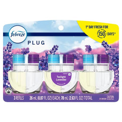 Febreze Plug Triple Air Freshener Refills - Twilight Lavender - 3ct: Electric, Oil
