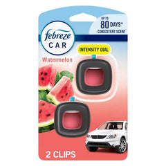 Febreze Car Air Freshener - Sweet Watermelon Vine - 2ct: Oil, Disposable, Adjustable Fragrance Setting