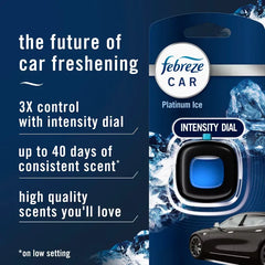 Febreze Car Air Freshener Vent Clip - Platinum Ice Scent - 0.14 fl oz/2pk: Adjustable Fragrance, Phthalate-Free