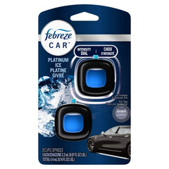 Febreze Car Air Freshener Vent Clip - Platinum Ice Scent - 0.14 fl oz/2pk: Adjustable Fragrance, Phthalate-Free