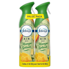 Febreze Odor-Fighting Air Freshener Mango Splash - 2ct: Aerosol, Non-Powered
