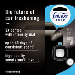 Febreze 2ct Car Auto Noirs: Phthalate-Free Car Freshener, Adjustable Scent, Vent Clips, Disposable, Oil-Based
