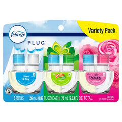 Febreze Odor-Fighting Fade Defy Plug Air Freshener - 2.63 fl oz/3pk: Electric, Oil, Adjustable Fragrance, Phthalate-Free