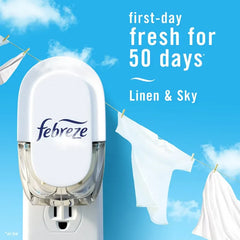 Febreze Plug Quadruple Air Freshener Refills - Linen & Sky - 3.48 fl oz/4pk: Adjustable Fragrance Setting, Disposable, Electric