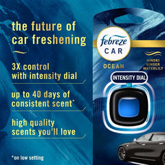 Febreze Car Air Freshener Vent Clip - Ocean - 0.22 fl oz/3pk: Approximate Product Duration 120 Days, Non-Powered