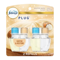Febreze Plug Dual Refill Air Freshener - Soothe & Restore - 1.75 fl oz/2ct: Adjustable Fragrance, Dye-Free, Electric