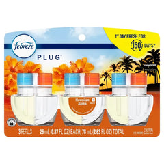Febreze Odor-Fighting Fade Defy Plug Air Freshener Refill - Hawaiian Aloha - 0.87 fl oz: Dye-Free, Phthalate-Free, Electric-Powered