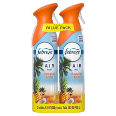 Febreze Air Mist Odor-Fighting Air Freshener - Hawaiian Aloha - 8.1oz/2pk: Dye-Free, Phthalate-Free