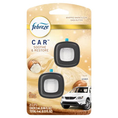 Febreze Car Air Freshener - Soothe & Restore - 0.13 fl oz/2ct: Oil, Disposable, Dye-Free, Phthalate-Free