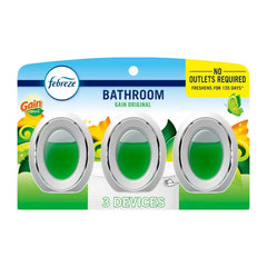 Febreze Gain Original Bathroom Air Freshener - 3ct: Oil, Dye-Free, Phthalate-Free, 0.75 oz