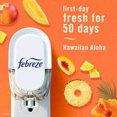 Febreze Odor-Fighting Fade Defy Plug Air Freshener Refill - Hawaiian Aloha - 0.87 fl oz: Dye-Free, Phthalate-Free, Electric-Powered