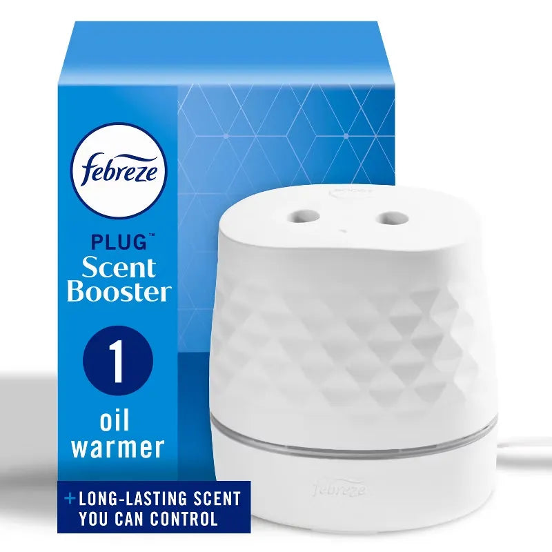 Febreze Scent Booster Air Freshener Plug: 50-Day Duration, Electric Holder, White