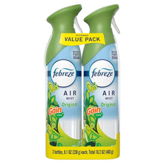 Febreze Air Mist Odor-Fighting Air Freshener - Gain Original Scent - 8.1oz/2pk: Dye-Free, Phthalate-Free Aerosol