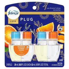 Febreze Plug Dual Air Freshener Refills- Tranquil Cypress Cove - 2ct: Electric Oil Refill