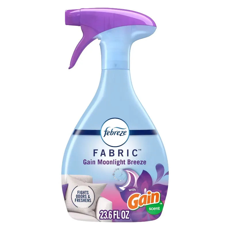 Febreze Fabric Gain Air Freshener - Moonlight Breeze - 23.6 fl oz: Dye-Free, Phthalate-Free, Multi-Surface, Ready to Use