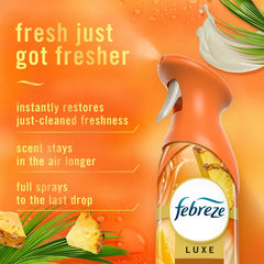 Febreze Luxe Air Mist - Tropical Blend - 8.1oz: Clear, Disposable, Non-Powered