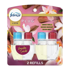 Febreze Luxe Plug Dual Air Freshener Refills - Vanilla Suede - 1.75 fl oz/2ct: Electric, Oil Form