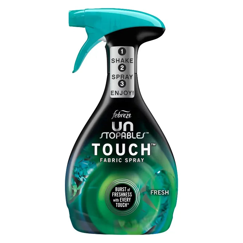 Febreze Unstopables Touch Fabric Spray and Odor Fighter - Fresh - 27 fl oz: Dye-Free, Phthalate-Free, Multi-Surface Application, Ready to Use