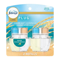 Febreze Luxe Plug Dual Air Freshener Refills - Warm Ocean Breeze - 1.75 fl oz/2ct: Oil, Electric