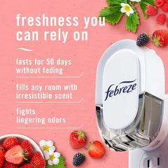 Febreze Plug Triple Refill Air Freshener - Berry & Bramble - 3ct: Oil Scent Enhancer, Electric Powered