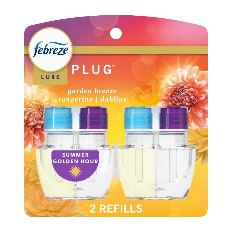 Febreze Luxe Plug Dual Air Freshener Refills - Summer Golden Hour - 1.75 fl oz/2ct