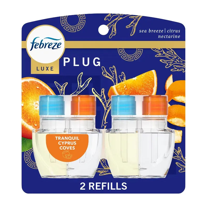 Febreze Plug Dual Air Freshener Refills- Tranquil Cypress Cove - 2ct: Electric Oil Refill