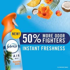 Febreze Air Mist Odor-Fighting Air Freshener - Hawaiian Aloha - 8.1oz/2pk: Dye-Free, Phthalate-Free